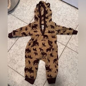 Carter's Brown Moose Animal Print Baby Onesie